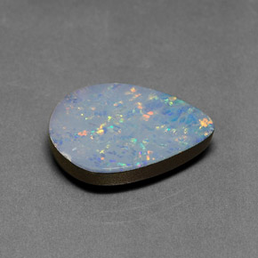 Doppietto di opale naturale multicolore da 9,47 ct, taglio a pera, opaco
