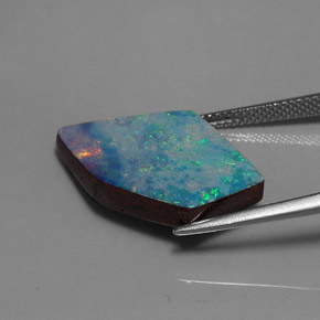 Doppietto di opale naturale multicolore da 13,01 ct, forma fantasia, opaco