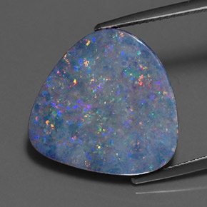 Doppietto di opale naturale multicolore da 10,33 ct, forma fantasia, opaco