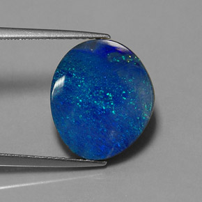 Doppietto di opale naturale multicolore da 6,11 ct, forma fantasia, opaco