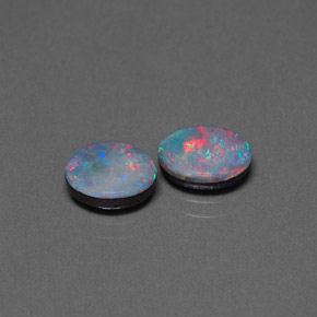 Doppietto di opale naturale multicolore da  ct, taglio ovale, opaco