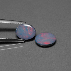 Gemme di Opale doppietta Multicolore naturale da  ct, Taglio ovale, Opaco