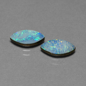 Doppietto di opale naturale multicolore da  ct, marchesa, opaco