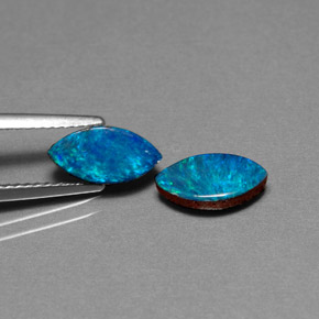 Doppietto di opale naturale multicolore da  ct, marchesa, opaco