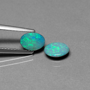 Gemme di Opale doppietta Multicolore naturale da  ct, Taglio ovale, Opaco