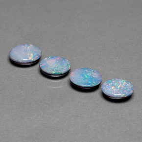 Gemme di Opale doppietta Multicolore naturale da  ct, Taglio ovale, Opaco