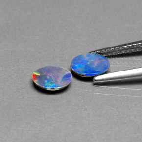 Doppietto di opale naturale multicolore da  ct, taglio ovale, opaco
