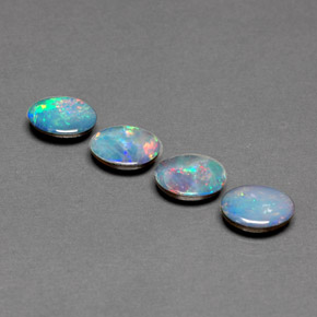 Doppietto di opale naturale multicolore da  ct, taglio ovale, opaco
