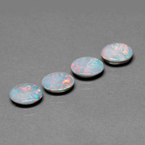 Doppietto di opale naturale multicolore da  ct, taglio ovale, opaco