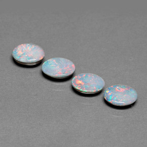 Doppietto di opale naturale multicolore da  ct, taglio ovale, opaco