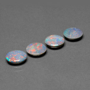 Doppietto di opale naturale multicolore da  ct, taglio ovale, opaco