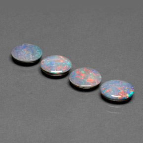 Doppietto di opale naturale multicolore da  ct, taglio ovale, opaco
