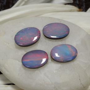 Doppietto di opale naturale multicolore da 2,37 ct, taglio ovale, opaco