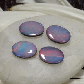 Doppietto di opale naturale multicolore da 2,37 ct, taglio ovale, opaco