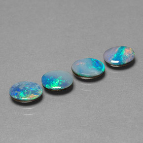 Doppietto di opale naturale multicolore da  ct, taglio ovale, opaco