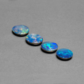 Doppietto di opale naturale multicolore da  ct, taglio ovale, opaco