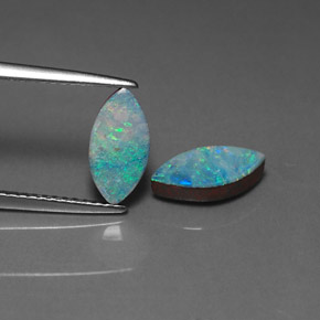 Doppietto di opale naturale multicolore da  ct, marchesa, opaco