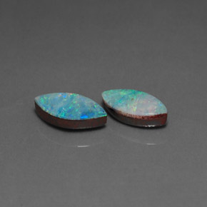Doppietto di opale naturale multicolore da  ct, marchesa, opaco