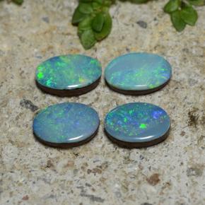 Doppietto di opale naturale multicolore da 2,21 ct, taglio ovale, opaco