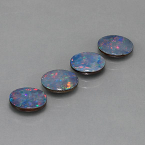 Doppietto di opale naturale multicolore da  ct, taglio ovale, opaco