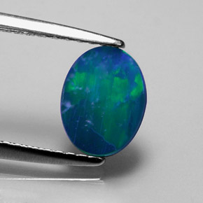 Opale doppietta Multicolore naturale da 0.73 ct, Taglio ovale, Opaco