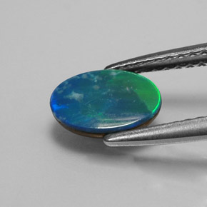 Opale doppietta Multicolore naturale da 0.73 ct, Taglio ovale, Opaco