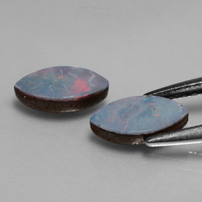 Doppietto di opale naturale multicolore da  ct, marchesa, opaco