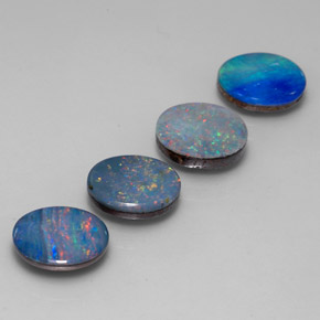 Doppietto di opale naturale multicolore da  ct, taglio ovale, opaco