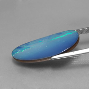 Doppietto di opale naturale multicolore da 6,85 ct, forma fantasia, opaco