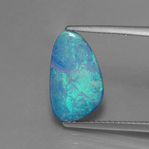 Doppietto di opale naturale multicolore da 2,26 ct, forma fantasia, opaco