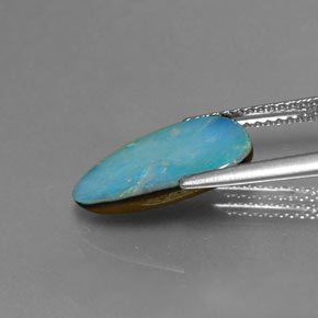 Doppietto di opale naturale multicolore da 2,26 ct, forma fantasia, opaco