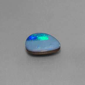 Doppietto di opale naturale multicolore da 2,52 ct, taglio a pera, opaco