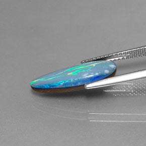 Doppietto di opale naturale multicolore da 2,23 ct, forma fantasia, opaco