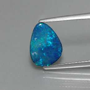 Doppietto di opale naturale multicolore da 1,64 ct, forma fantasia, opaco