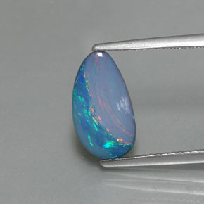 Doppietto di opale naturale multicolore da 1,60 ct, forma fantasia, opaco