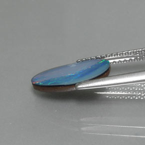 Doppietto di opale naturale multicolore da 1,60 ct, forma fantasia, opaco