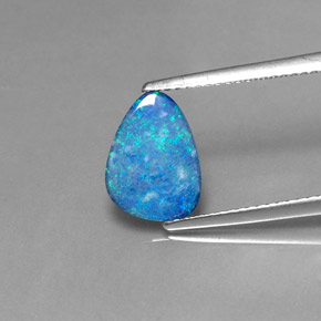 Doppietto di opale naturale multicolore da 1,29 ct, forma fantasia, opaco