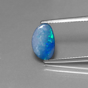 Doppietto di opale naturale multicolore da 1,52 ct, forma fantasia, opaco