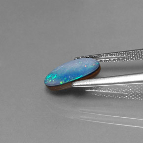 Doppietto di opale naturale multicolore da 1,52 ct, forma fantasia, opaco