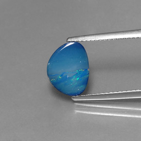 Doppietto di opale naturale multicolore da 1,28 ct, forma fantasia, opaco