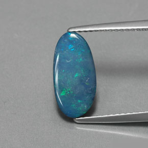 Doppietto di opale naturale multicolore da 1,30 ct, forma fantasia, opaco
