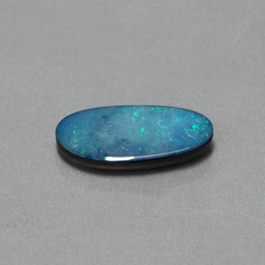 Doppietto di opale naturale multicolore da 1,30 ct, forma fantasia, opaco