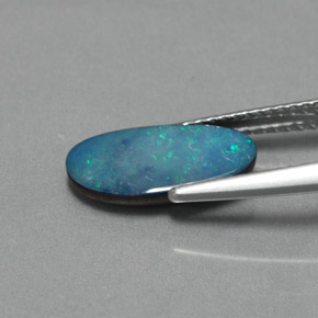 Doppietto di opale naturale multicolore da 1,30 ct, forma fantasia, opaco