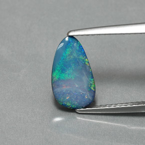 Doppietto di opale naturale multicolore da 1,39 ct, forma fantasia, opaco