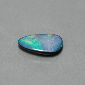 Doppietto di opale naturale multicolore da 1,39 ct, forma fantasia, opaco