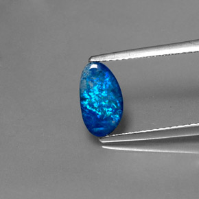 Doppietto di opale naturale multicolore da 0,97 ct, forma fantasia, opaco