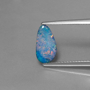 Doppietto di opale naturale multicolore da 1,26 ct, forma fantasia, opaco