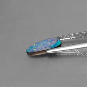 Doppietto di opale naturale multicolore da 1,26 ct, forma fantasia, opaco