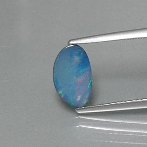 Doppietto di opale naturale multicolore da 0,92 ct, forma fantasia, opaco