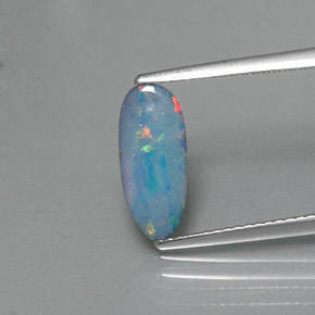 Doppietto di opale naturale multicolore da 0,98 ct, forma fantasia, opaco